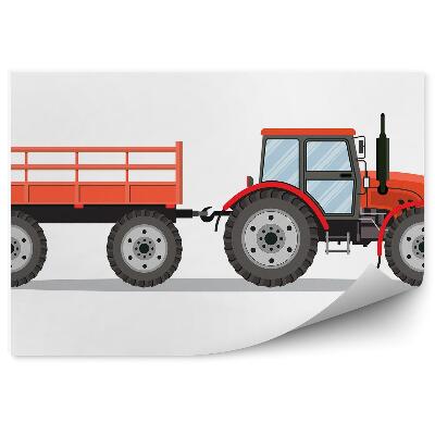 Fototapeta na stenu Traktor s prívesom auto dedina