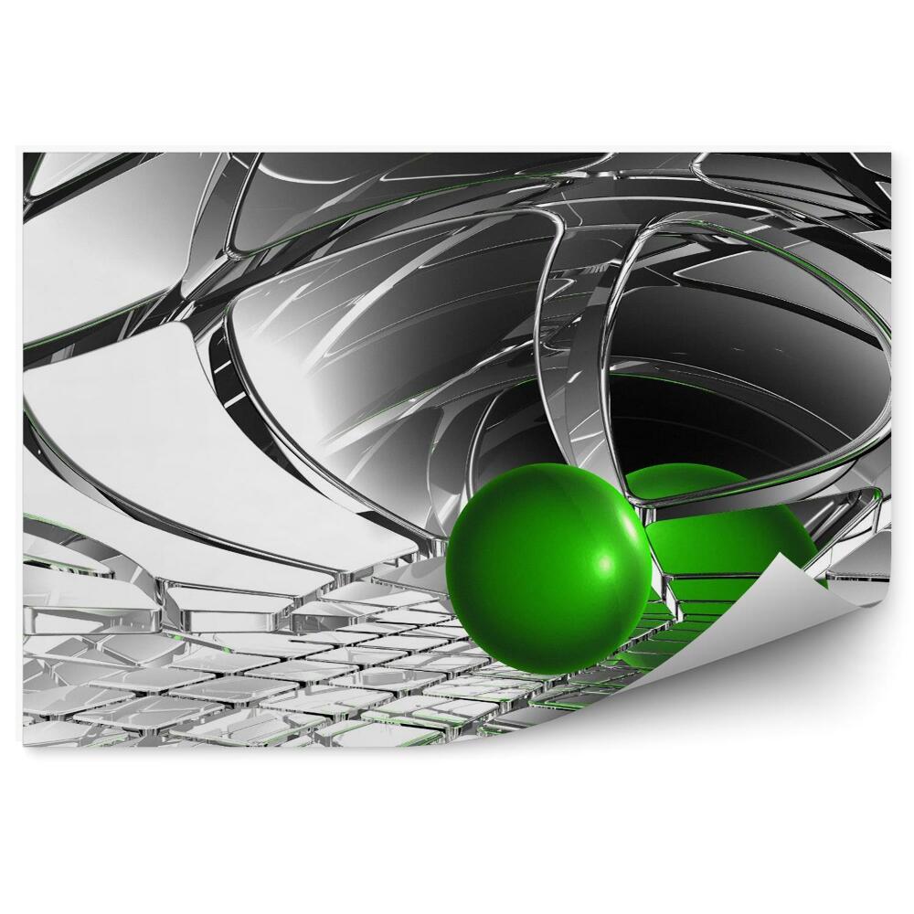 Fototapeta Zelená guľa v abstraktnom priestore