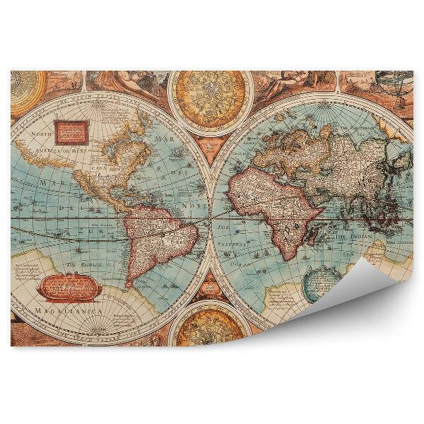 Fototapeta Stará mapa sveta 1626