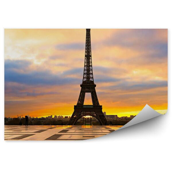 Fototapeta Pariz eifflov stolp trg turisti oblaki