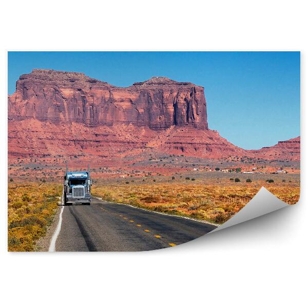 Fototapeta na stenu Arizona Cesta Skaly Tráva Nákladné Auto