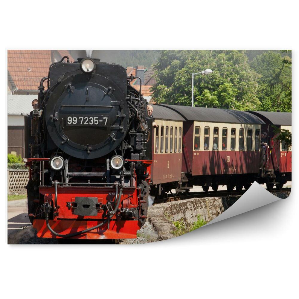 Fototapeta na stenu Osobný vlak s lokomotívou