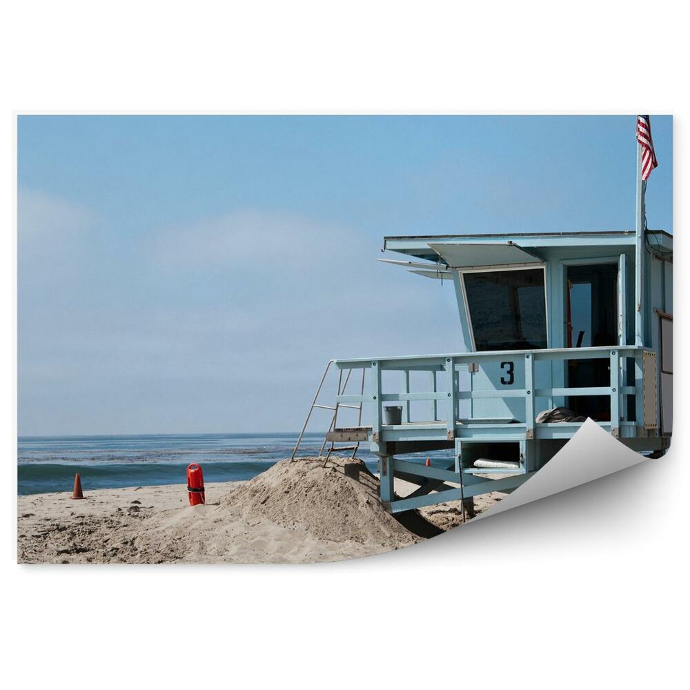 Fototapeta Vlajka Kalifornskej Plážovej Búdky Plavčíka