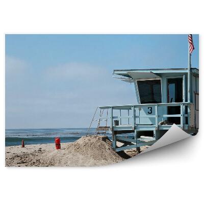 Fototapeta Vlajka Kalifornskej Plážovej Búdky Plavčíka