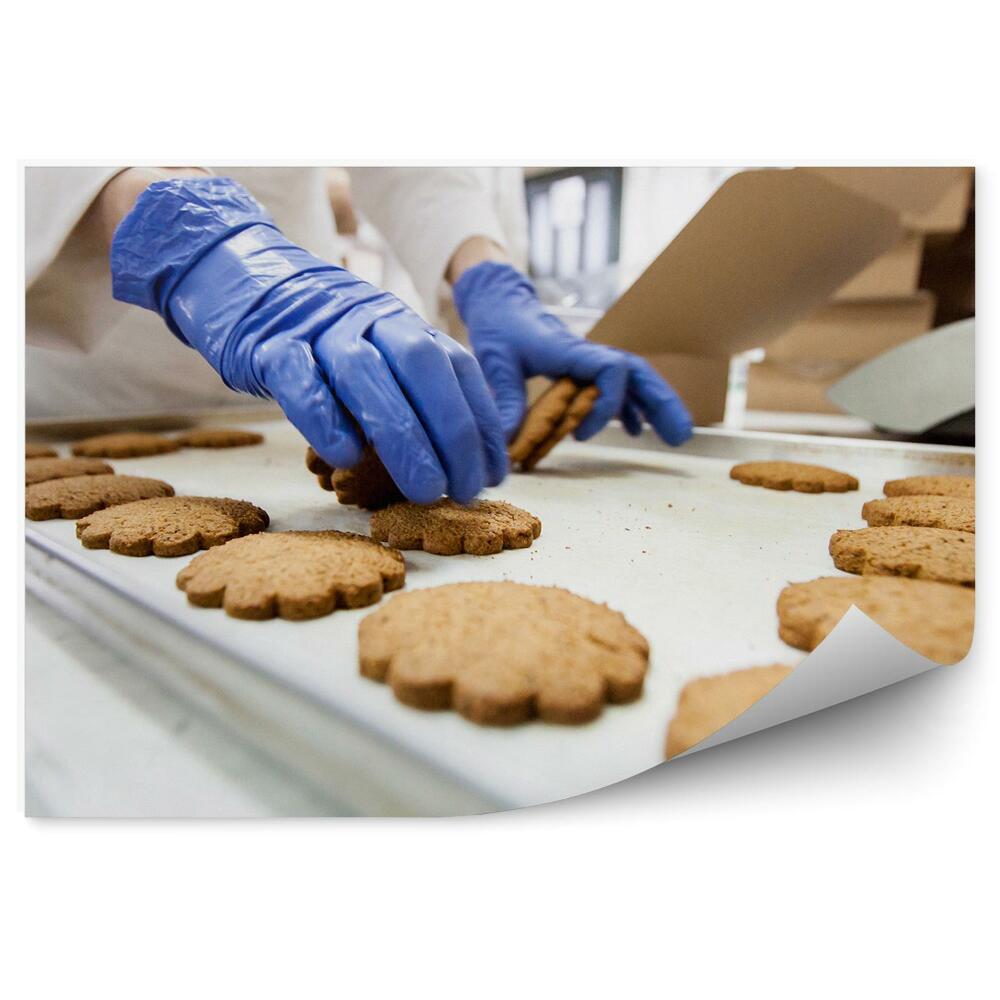 Fototapeta Proizvodnja piškotov v tovarni