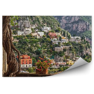 Fototapeta Rustikálny interiér pohľad na budovy na kopci