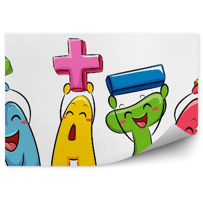 Fototapeta do detskej izby Nadpis matematické aktivity farebná grafika