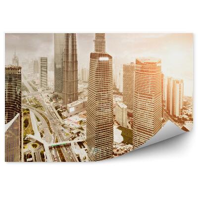 Fototapeta Moderné Budovy Čína Šanghaj Slnko Svetlo