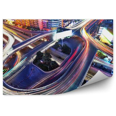 Fototapeta na stenu Mesto Svetelné Farby Doprava Život Budovy