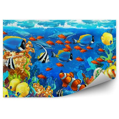 Fototapeta Detská kresba farebnej útesovej ryby