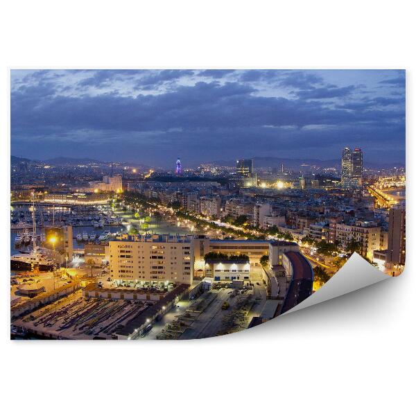 Fototapeta na stenu Budovy port Vell Barcelona nočný pohľad