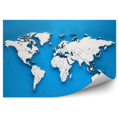 Fototapeta na stenu Mapa sveta na modrom pozadí