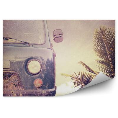 Fototapeta na stenu Staré auto na palmovej pláži