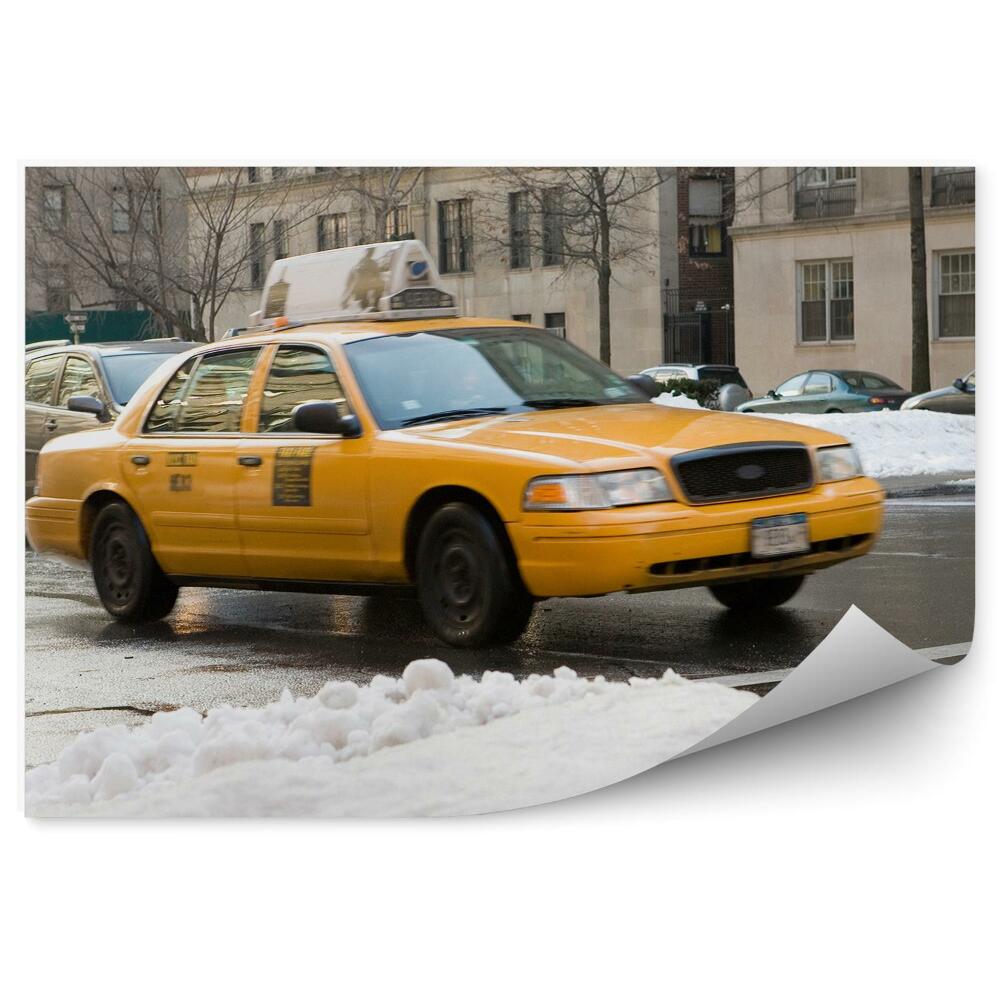 Fototapeta New York Taxi Sneh Zima
