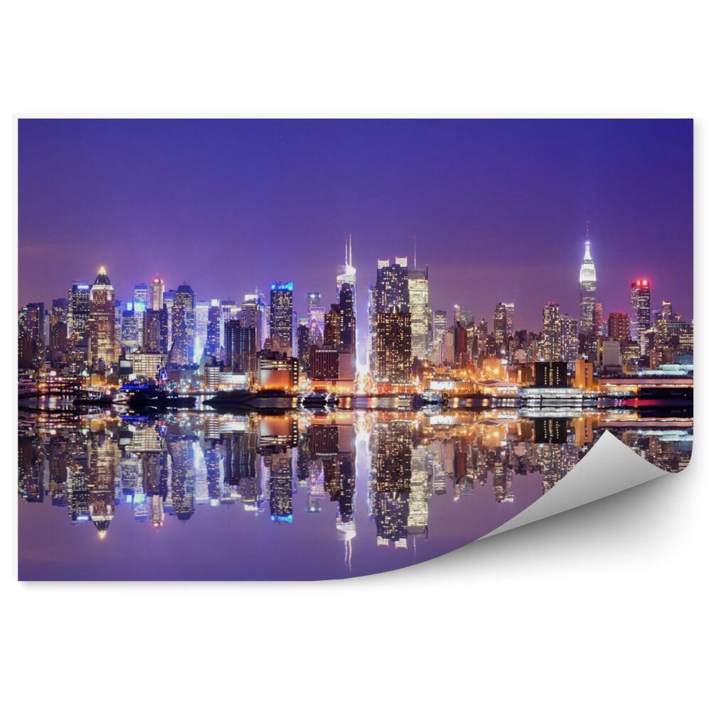 Fototapeta na stenu Panoráma Manhattanu z odrazu