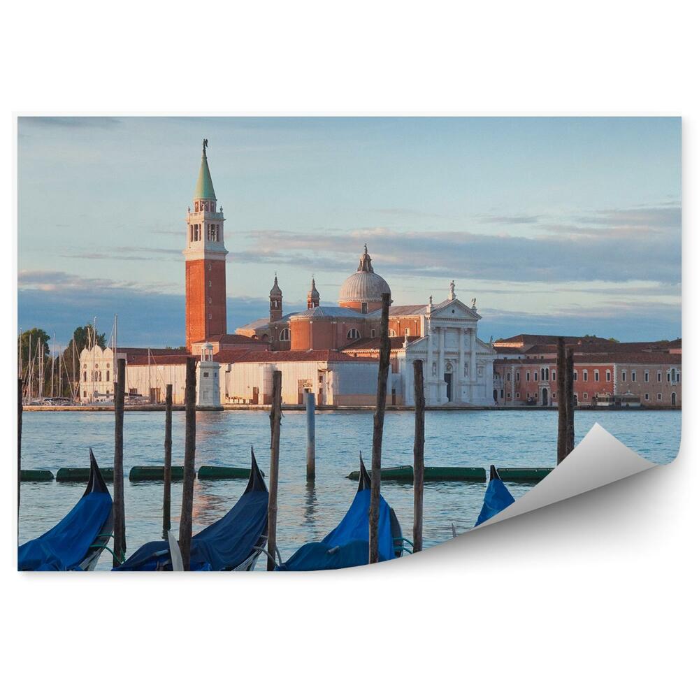 Fototapeta Krásny kostol San Giorgio Maggiore gondoly Benátky mraky