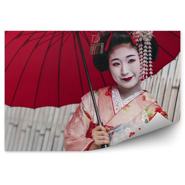 Fototapeta na stenu Mesto Japonsko Žena Gejša Kimono Dáždnik