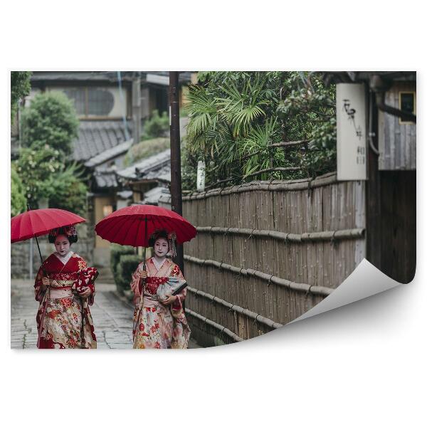 Fototapeta Japonsko Gejša Žena Kimono Prechádzka Prírodou