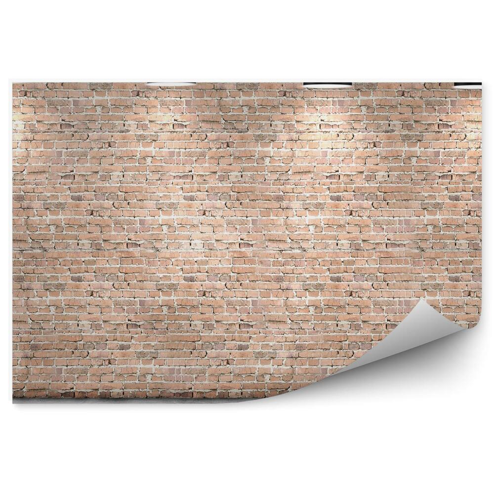 Fototapeta na stenu Tehlový múr biela podlaha a lampy
