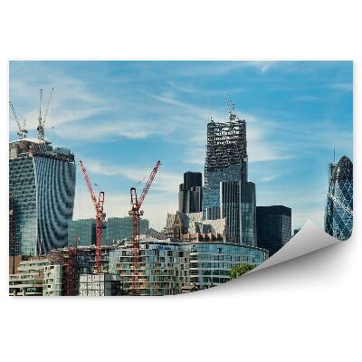 Fototapeta na stenu Budovy moderné stromy tamiza oblaky oblohy