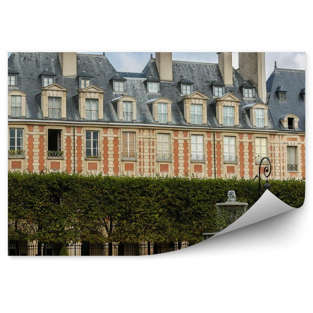 Fototapeta na stenu Námestie Ľudovíta XIII. fontána stromy obloha Paríž Francúzsko mraky