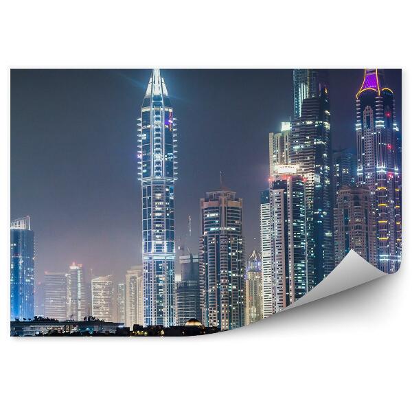 Fototapeta na stenu Mrakodrapy oceán nočné svetlá Dubaj