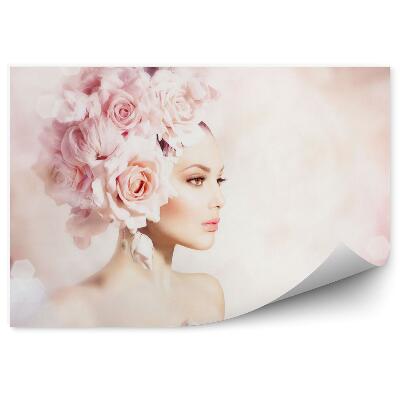 Fototapeta na stenu Vlasy Dievčaťa S Kvetmi