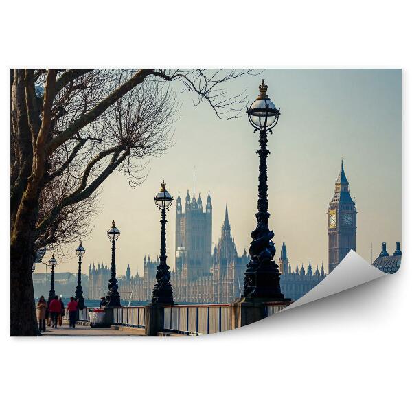 Fototapeta Promenáda v londýne s výhľadom na big ben a parlament
