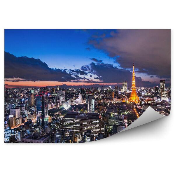 Fototapeta Mrakodrapy cesta obloha mraky Tokio Japonsko