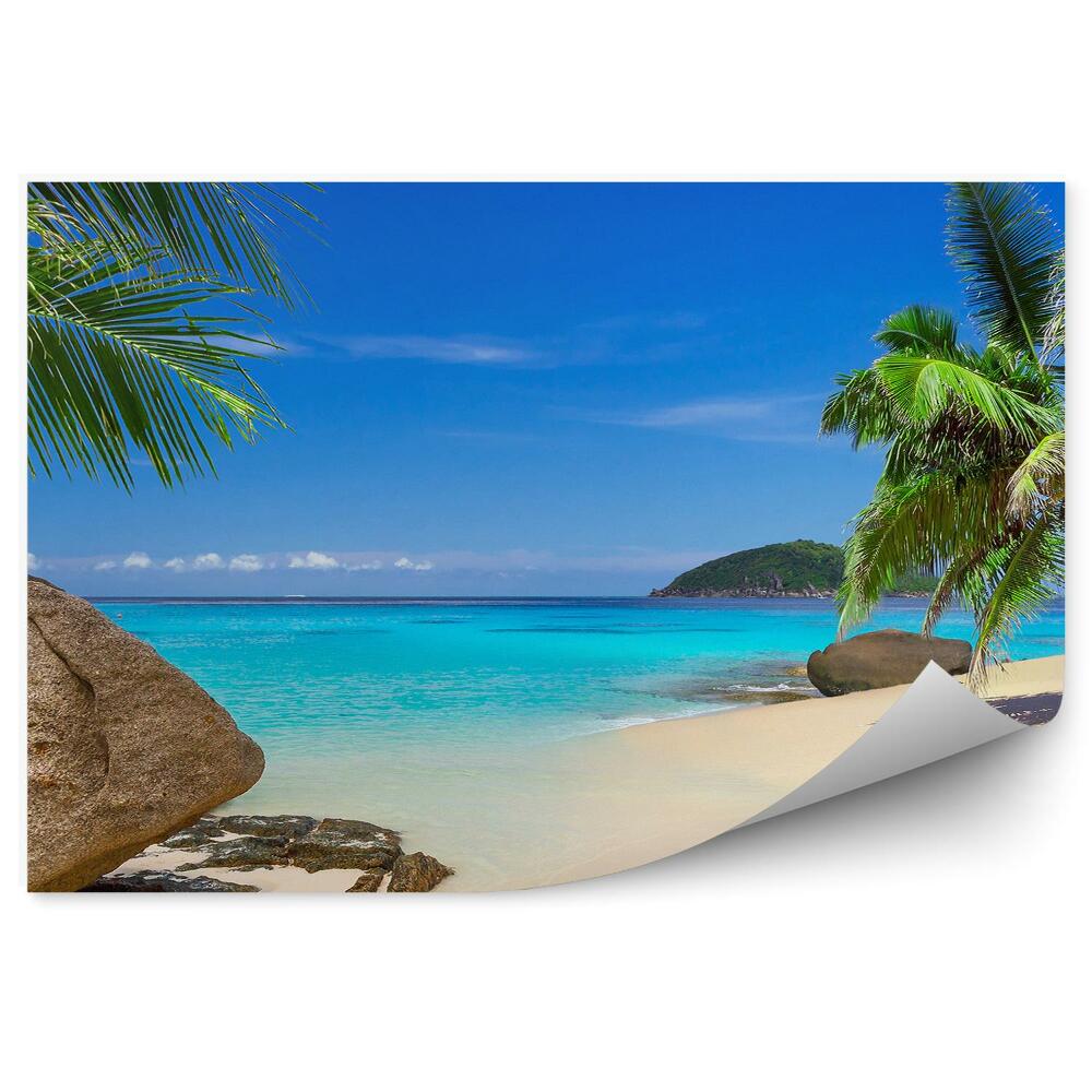 Fototapeta na stenu Tropická Pláž Skaly Palmy Piesok