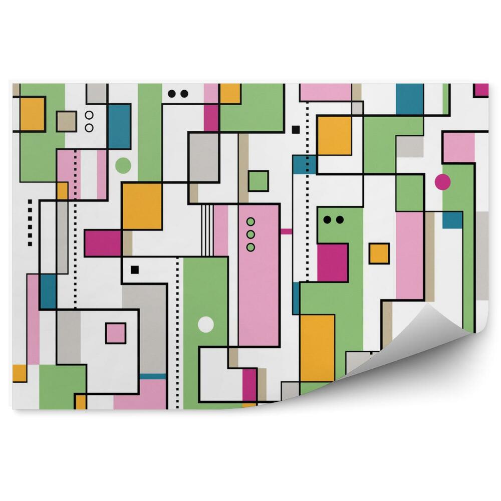 Fototapeta Zelený, oranžový a ružový abstraktný vzor