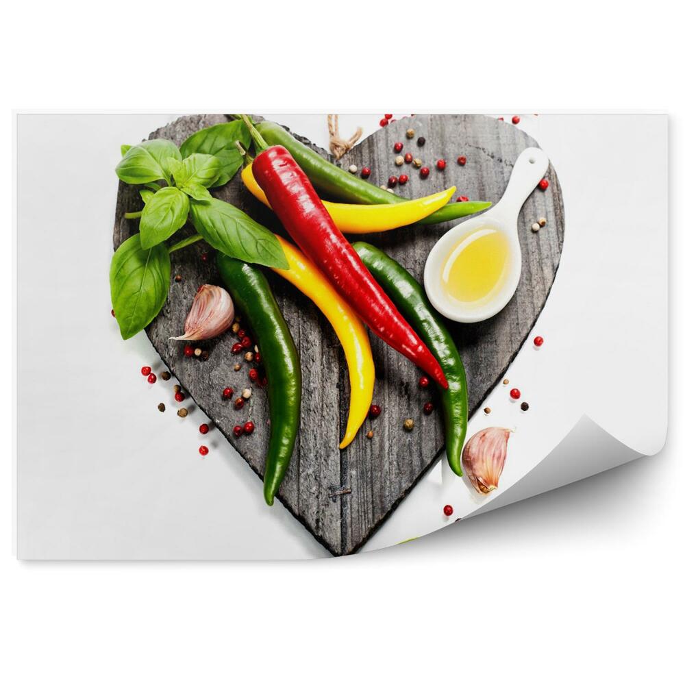 Fototapeta na stenu Čerstvá zelenina na podstavci v tvare srdca