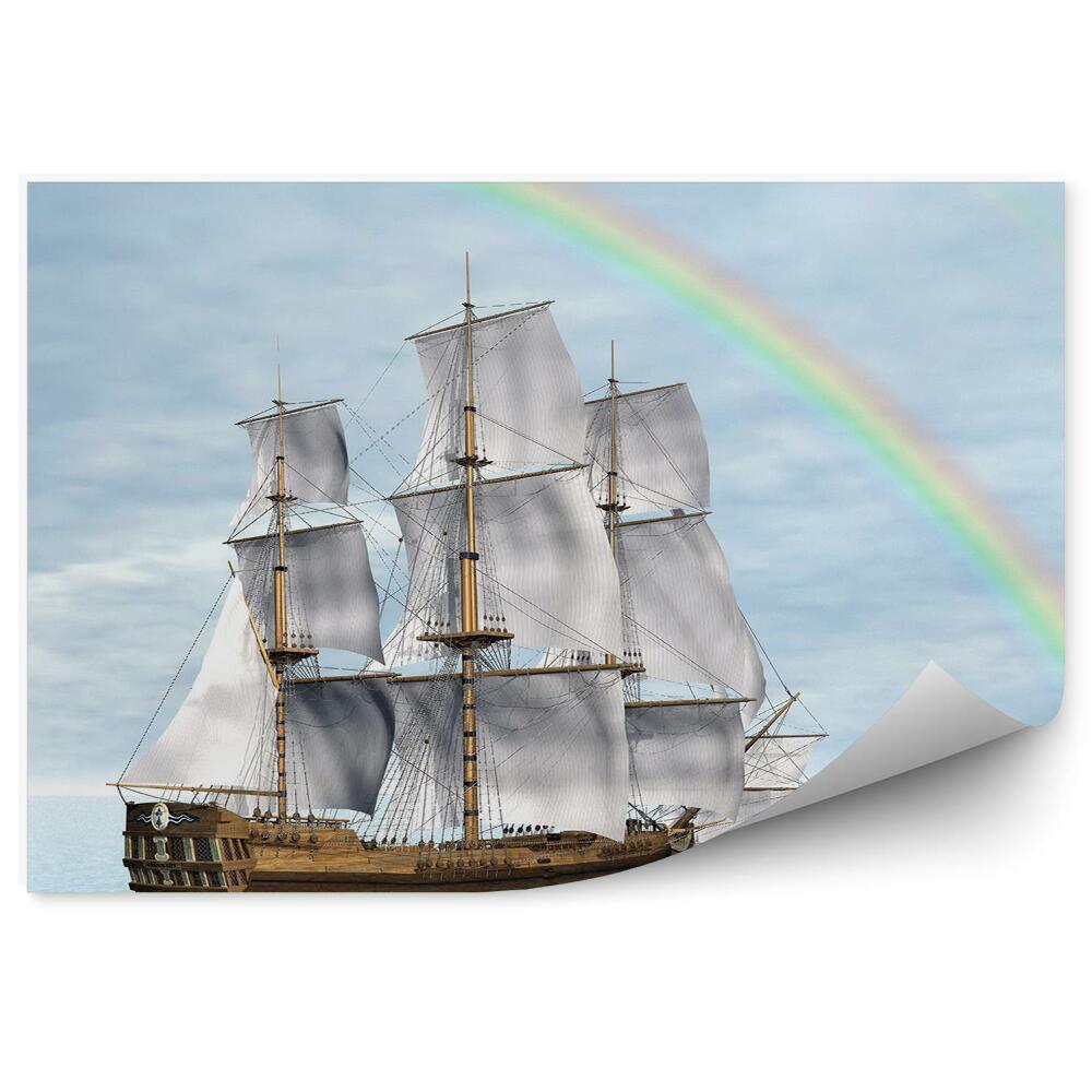 Fototapeta Stará Obchodná Loď Doskové Plachty Dúha