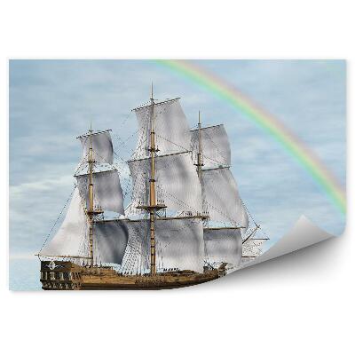 Fototapeta Stará Obchodná Loď Doskové Plachty Dúha