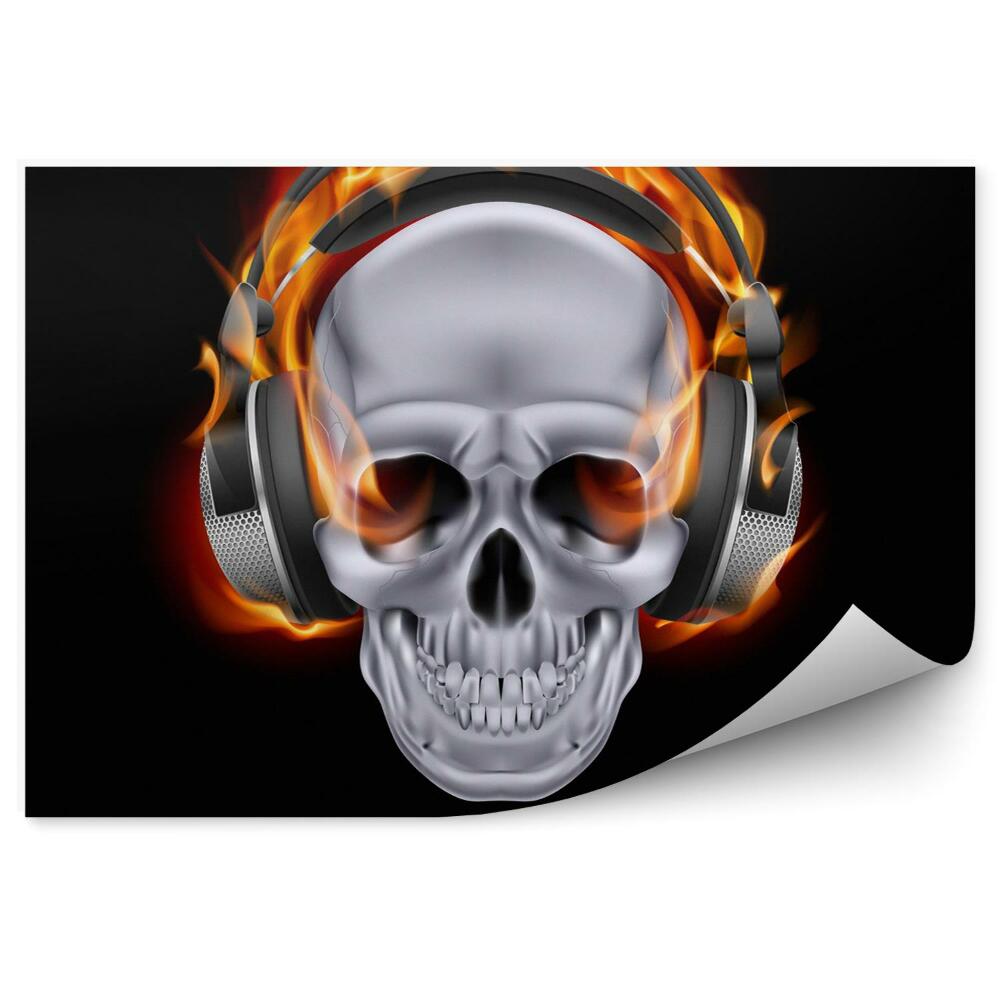 Fototapeta Lebka v slúchadlách.