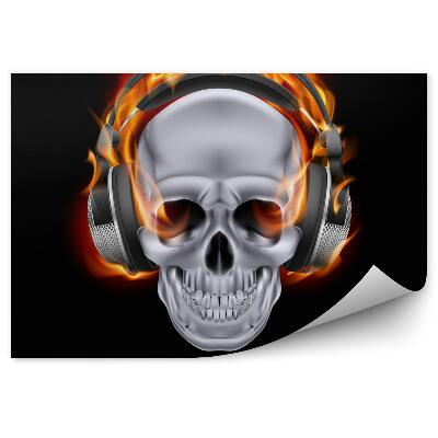 Fototapeta Lebka v slúchadlách.