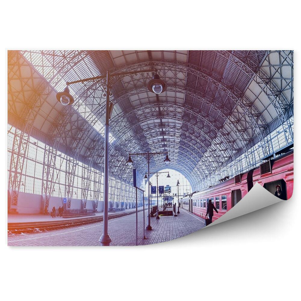 Fototapeta Železniška postaja vlak ljudje potovanje