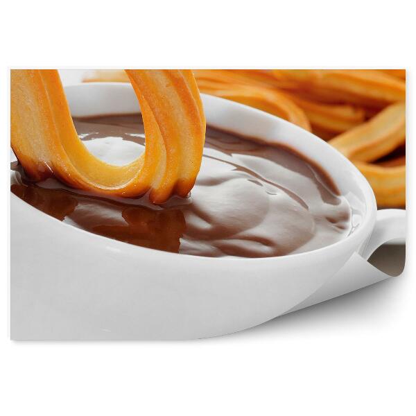 Fototapeta Churros čokoládový pohár sladké občerstvenie pečivo