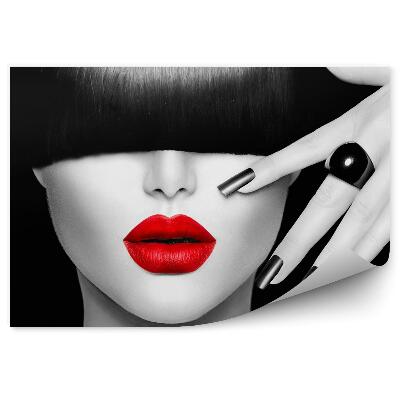 Fototapeta Modelka S Módnymi Vlasmi, Make-Upom A Manikúrou