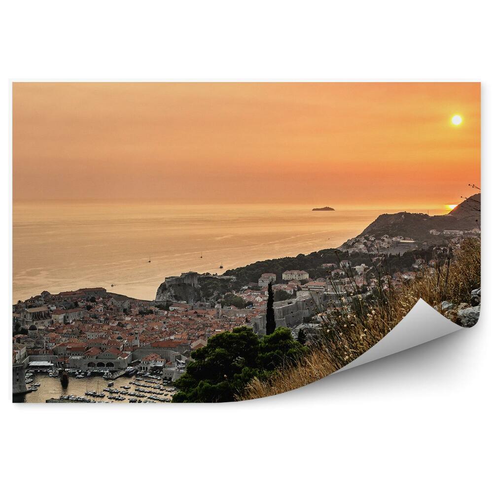 Fototapeta na stenu Staré mesto Dubrovník Chorvátsko západ slnka schody zelené pevnosť svätého Jána