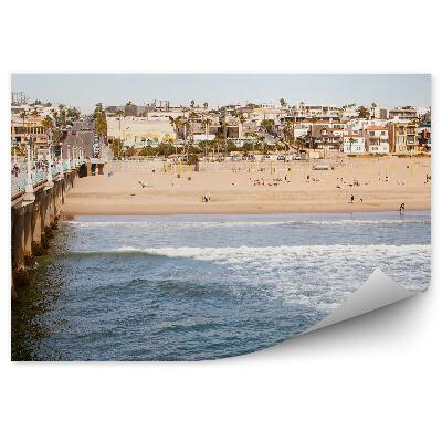 Fototapeta Manhattan morje valovi plaža betonski pomol