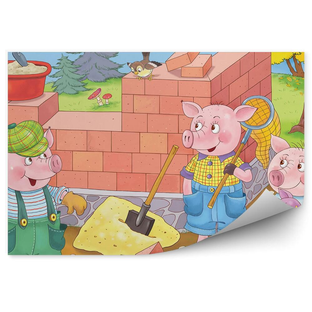 Fototapeta Tri prasiatka stavajú dom príroda