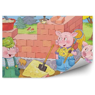 Fototapeta Tri prasiatka stavajú dom príroda