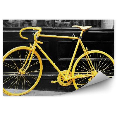 Fototapeta Žltý Bicykel Čiernobiela Fotografia Mesta