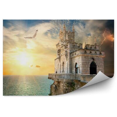 Fototapeta na stenu Hrad na horizonte mora vtáky