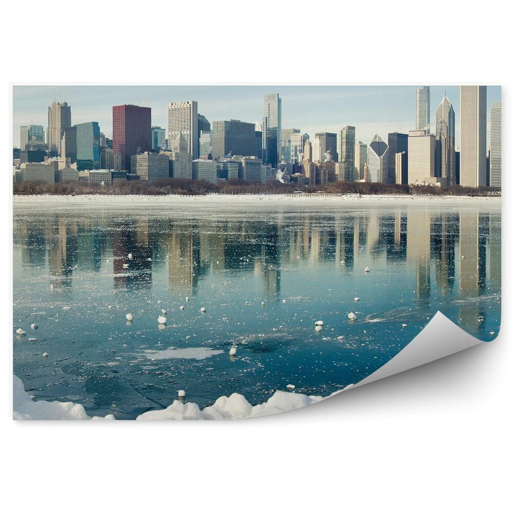 Fototapeta na stenu Mrakodrapy new york stromy obloha mraky oceán ľad sneh