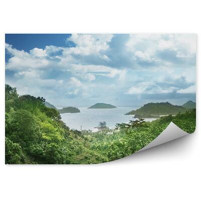 Fototapeta na stenu Džungľa oceán skaly oblaky oblohy Seychely