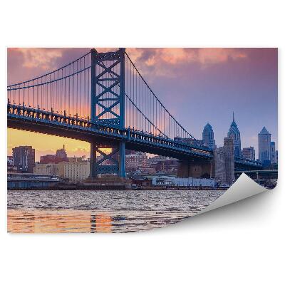 Fototapeta Mestský riečny most zamračená obloha