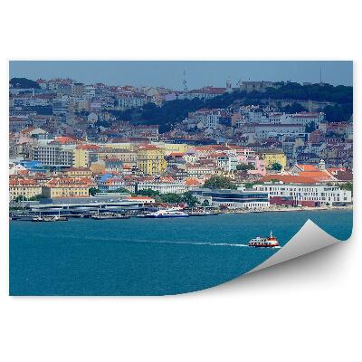 Fototapeta na stenu Budovy kopec zaoceánsky parník Lisabon