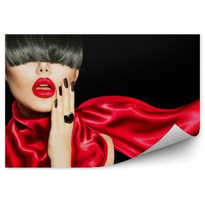 Fototapeta na stenu Dievča S Módnym Účesom, Make-Upom A Manikúrou